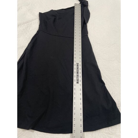 Banana Republic Womens Party One-Shoulder Ponte Fit-and-Flare Dress Black SIZE 6 - Picture 5 of 6